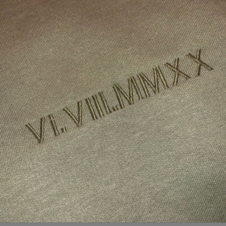 Personalized embroidered Sweatshirt/Hoodie with Roman numerals