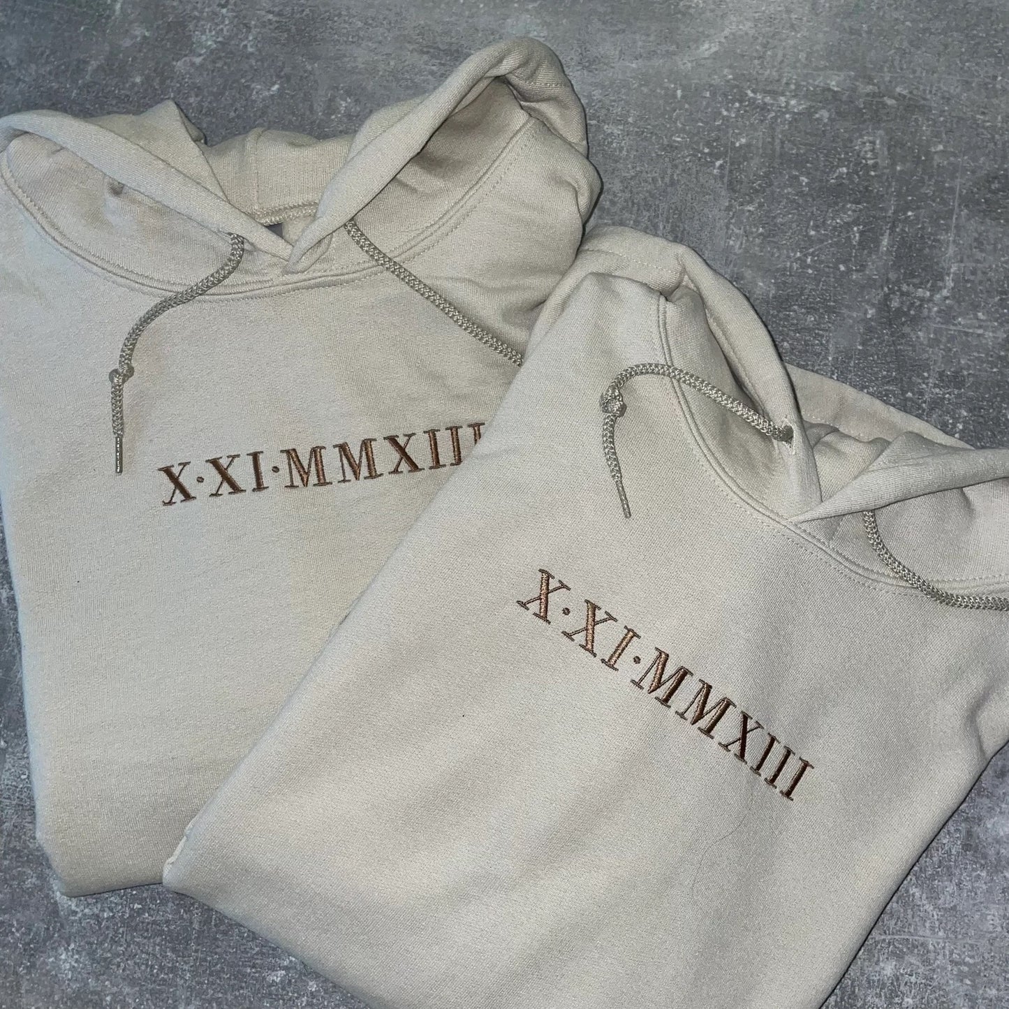 Personalized embroidered Sweatshirt/Hoodie with Roman numerals