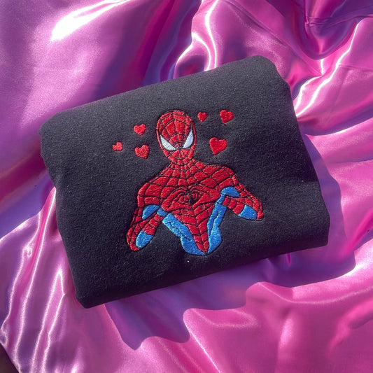 Spider-Man has my Heart Embroidered Sweatshirt/Hoodie