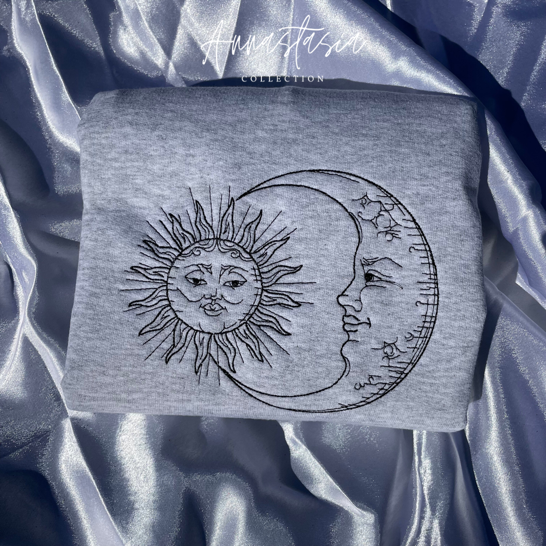Sun and Moon Embroidered Sweatshirt