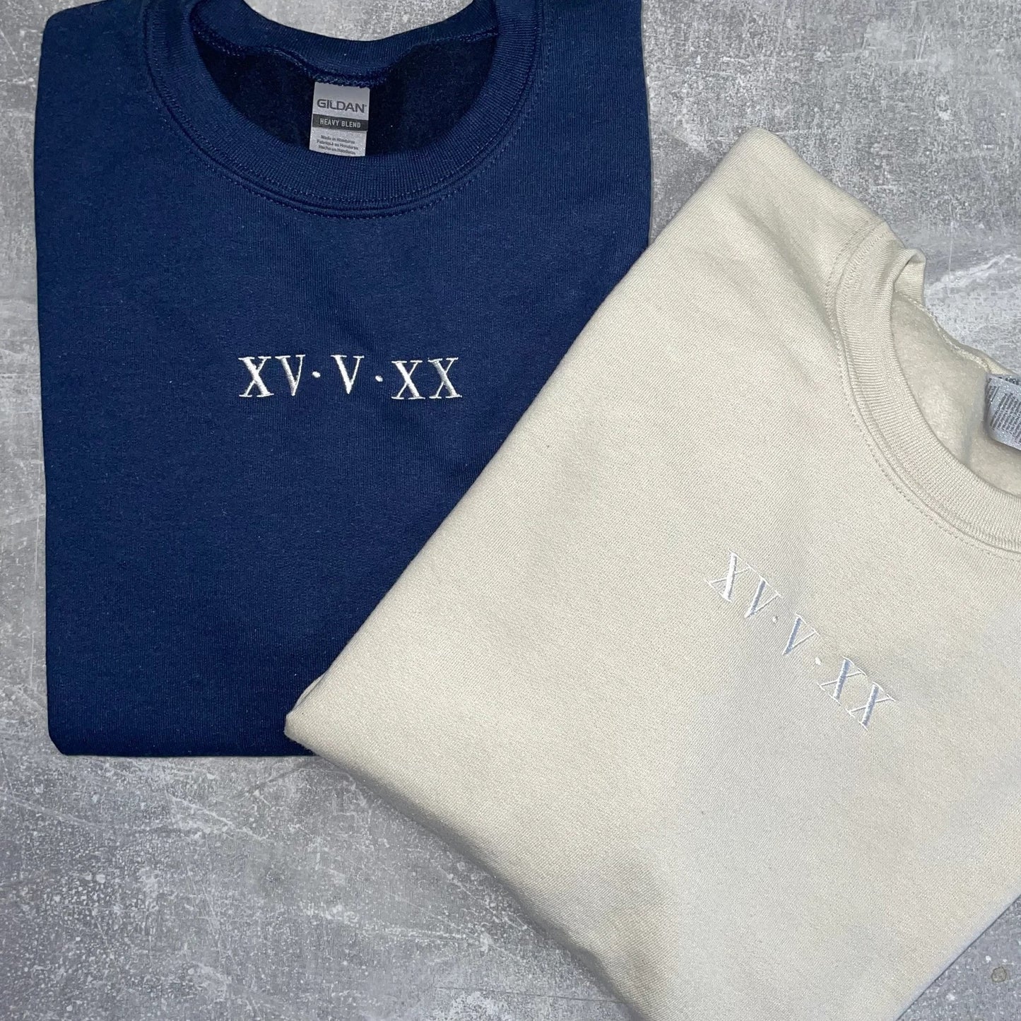 Personalized embroidered Sweatshirt/Hoodie with Roman numerals
