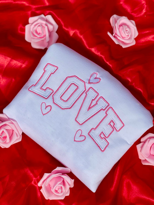 “LOVE” Valentines Embroided Sweatshirt