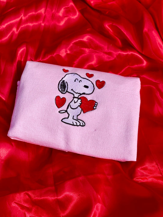 Snoopy Valentines Embroided Sweatshirt