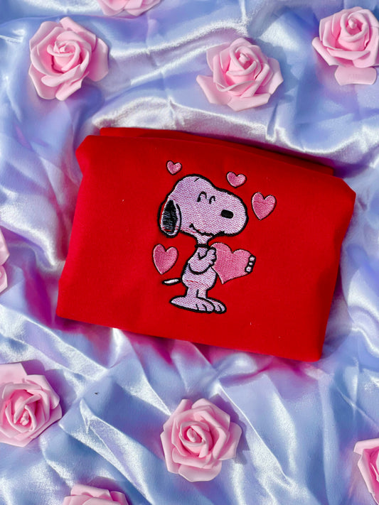 Snoopy Valentines Embroided Sweatshirt